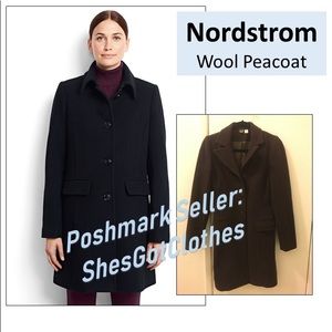 Brass Plum Wool Peacoat - Chocolate Brown